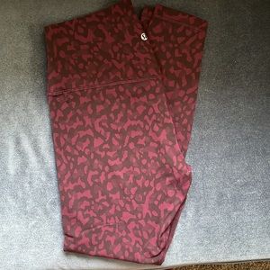 Purple cheetah print Lululemon leggings